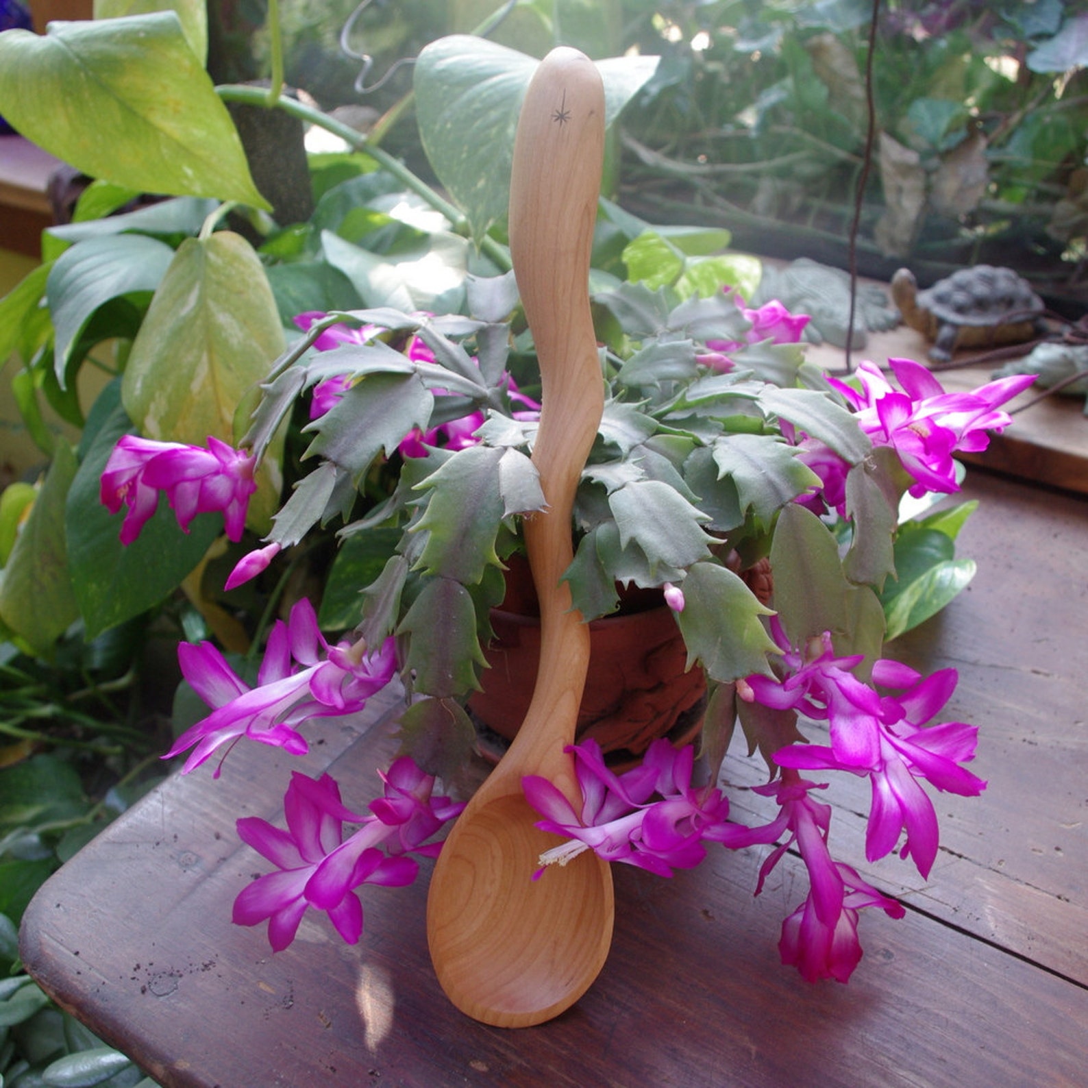 Curvy Wooden Mixing Spoon