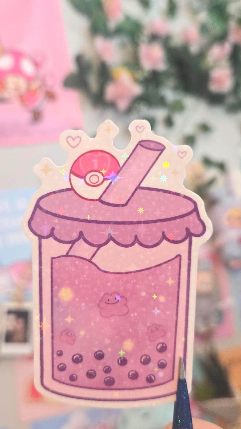 Holographic Ditto Boba Sticker - Etsy UK