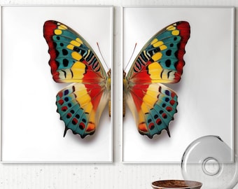 Colorful Butterfly Wings Wall Art: Abstract Digital Illustration (Digital Download