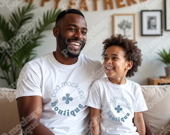 Bella Canvas 3001 Mockup Father and Son, Bella Canvas 3001 Fathers day Mockup, Bella Canvas Mockup For Faters Day, Daddy and Me mockup Tee