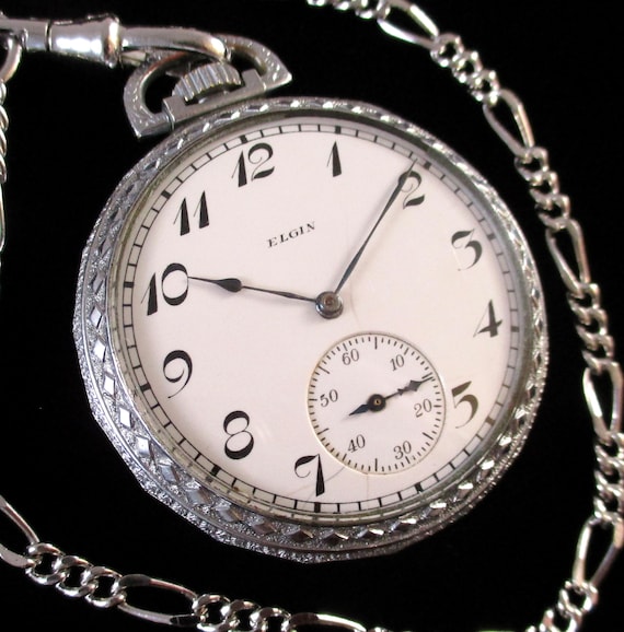 c.1924 Elgin Pocket Watch w/ Chain