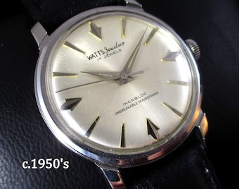 c.1950's 'Watts Jewelers' - Amazing Case & Dial!