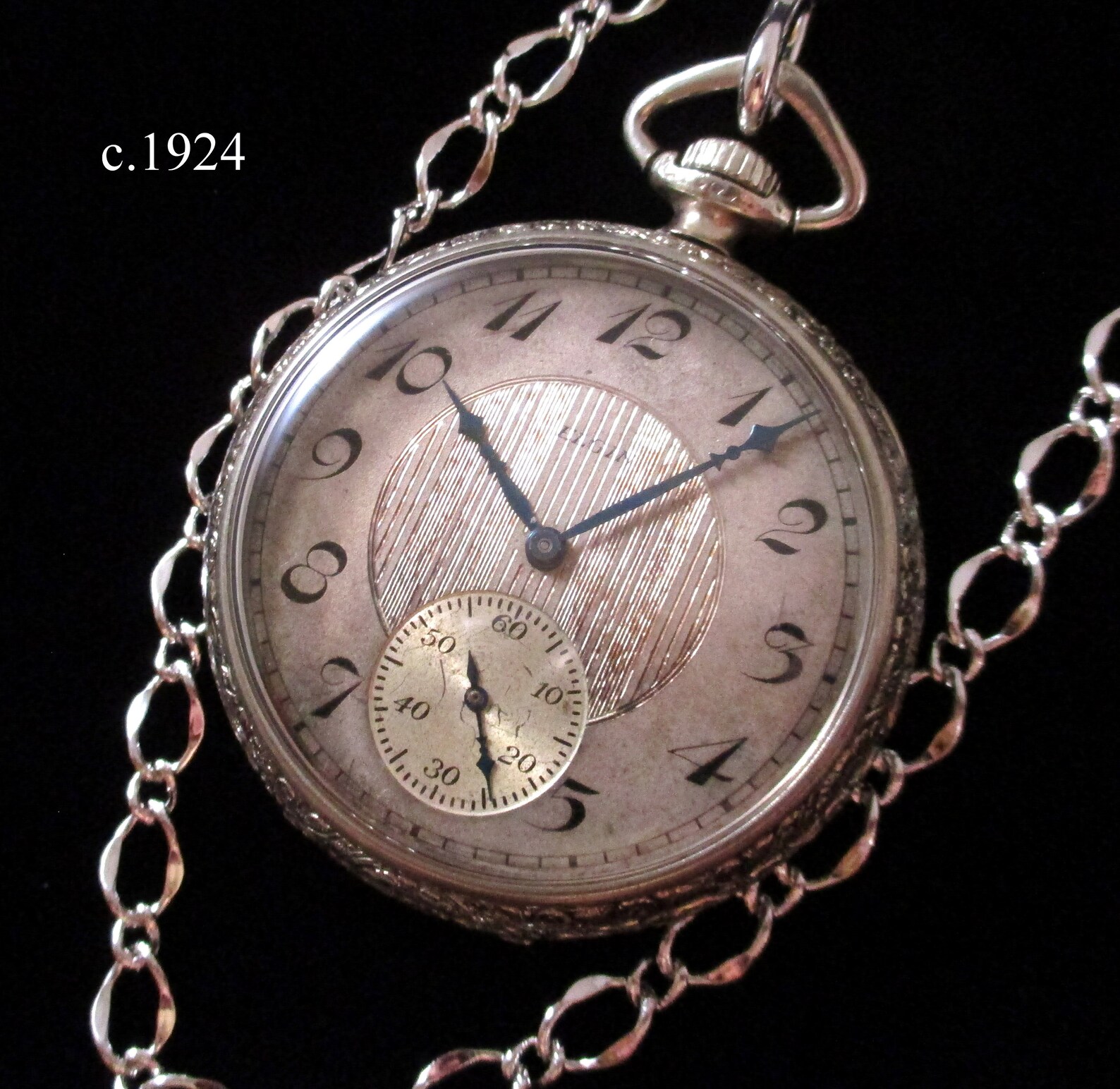 C.1924 Elgin Pocket Watch w/ Chain Etsy