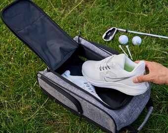 Personalized Golf Shoe Bag, Canvas Cowhide Pouch, Groomsmen Gift