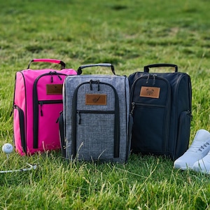Personalized Canvas Golf Shoe Bag: Custom Monogrammed Golfer Gift