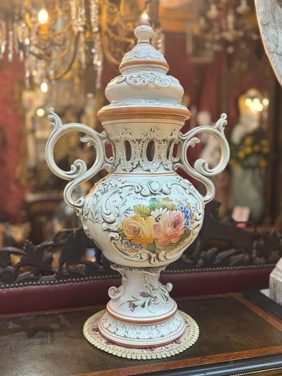 装飾的な陶磁器花瓶 模様のある陶器の花瓶：花のホームデコレーション - Etsy 日本