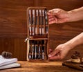 Personalized Leather Travel Pen Case, Top Grain, Zippered product logo