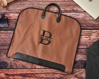 Capa para terno em tecido Oxford bordado, capa personalizada para roupas, alça de couro, presente para padrinhos