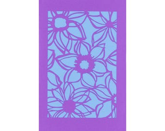 Greeting Card SVG: Flower Pattern; Floral Insert Card; Instant Download
