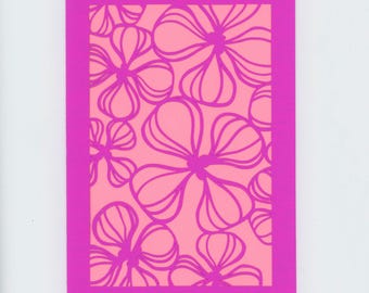 Carte de voeux SVG : motif fleur ; Carte florale abstraite ; Téléchargement instantané