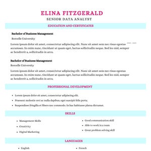 Professional Resume Template Canva with Cover Letter, 1 Page Cv Template Canva + 2 page resume for Canva, Minimalist Resume Professional Cv