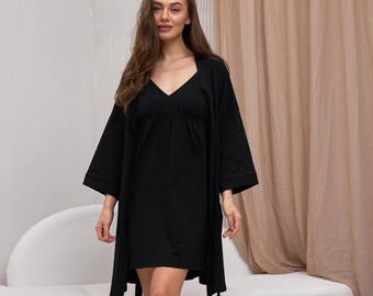 Nightgown Robe Set: Women's Sleepwear Loungewear