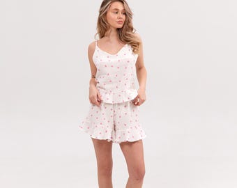 Loungewear Set: Tank Top, Shorts & Robe - Sleepwear for women