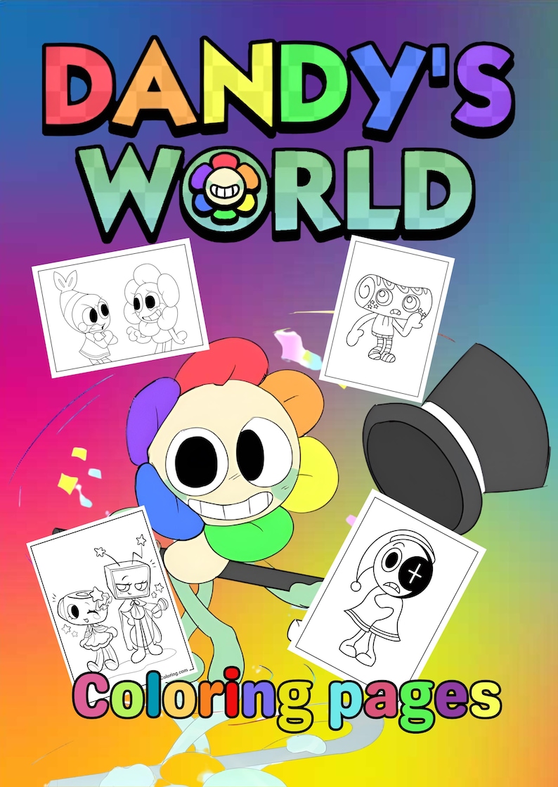 41 Dandys World Characters Printable Coloring Pages A4 Coloring Book