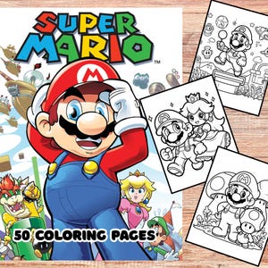 50 Super Mario Coloring Pages, Cartoon coloring pages for kids, Coloring pages printable, Activities for kids, Birthday activities