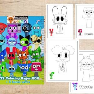 22+8 Sprunki Ausmalbilder zum Ausdrucken Incredibox Sprunki Ausmalbilder zum Ausdrucken A4 Incredibox
