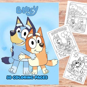 Bluey Malseiten: 50 druckbare Aufgabenblätter (digitaler Download)