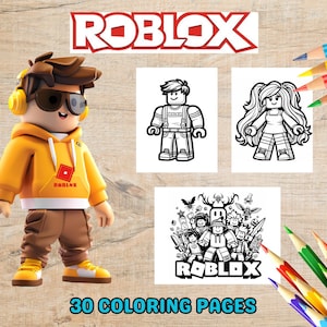 30 ROBLOX Coloring Pages. Roblox coloring book for kids. Printable coloring pages for kids. Printable coloring pages