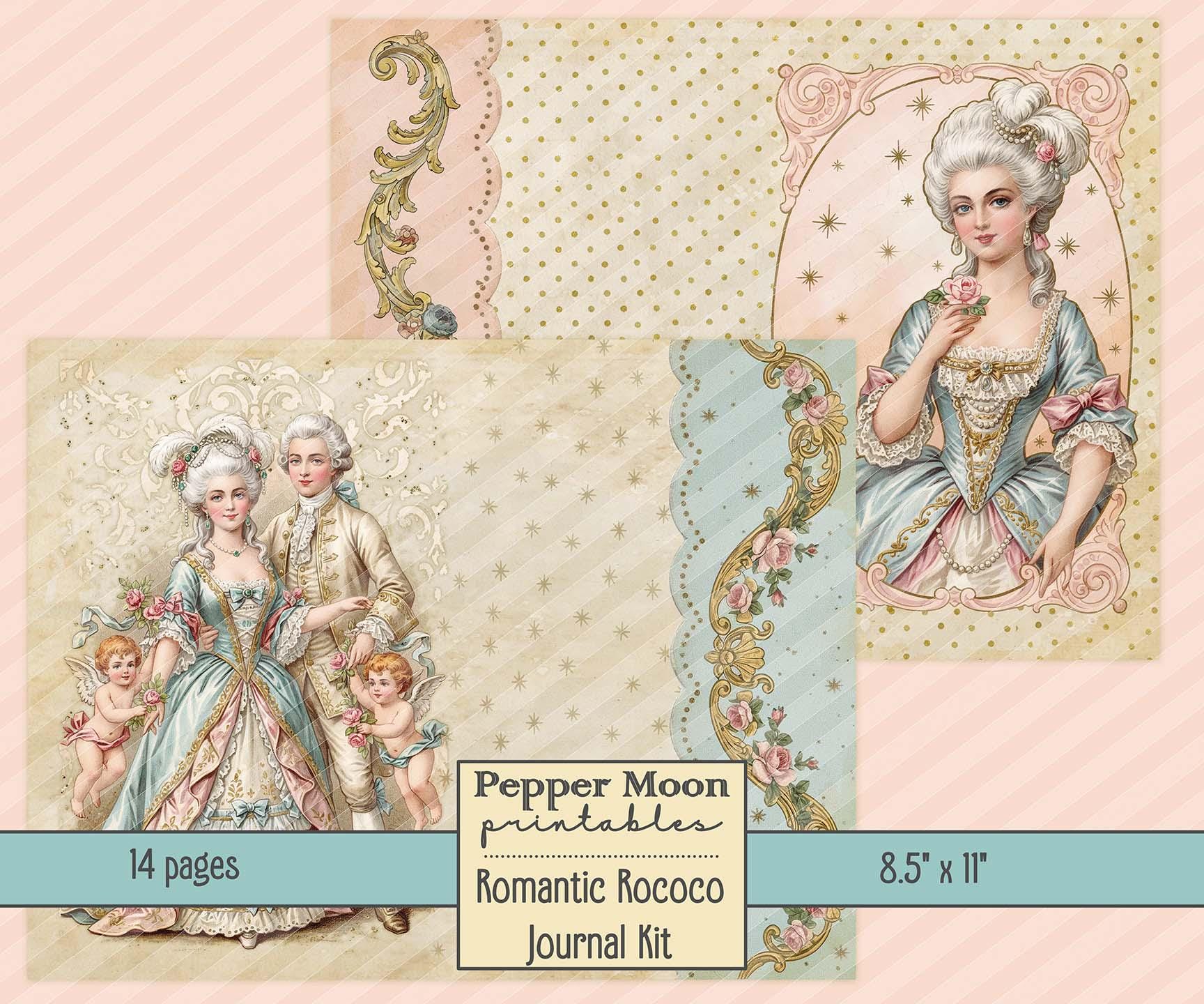 Romantic Rococo Printable Kit, Vintage Valentine Cherubs, Victorian ...