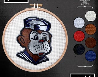 American Traditional Tattoo Lou Normand Mini Monkey Sailor Cross Stitch Pattern (PDF)