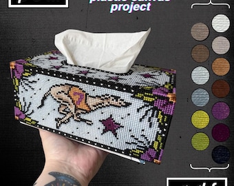 Tattoo Greyhound Tissue Box Cover Cross Stitch Pattern (PDF)