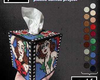 Cross Stitch Tissue Box Cover Pattern, Plastic Canvas (PDF Pattern)