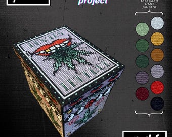 Devil's Lettuce Large Storage Box Plastic Canvas Pattern (PDF)