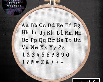 Schreibmaschine Monospaced Schriftart Alphabet Kreuzstich Muster