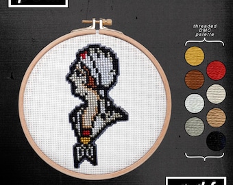American Traditional Tattoo Flash Mini Nurse Portrait Cross Stitch Pattern (PDF)