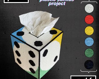 Colored Corner Die Dice Boutique Tissue Box Cover Plastic Canvas Project