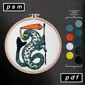 American Traditional Tattoo Flash Dan Higgs Inspired Doomsday Bonnet Cross Stitch Pattern