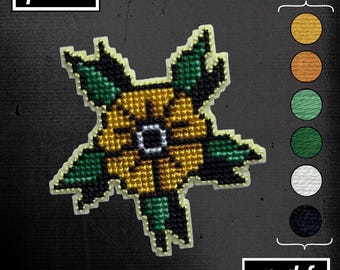 American Traditional Tattoo Flash Simple Flower Cross Stitch Pattern (PDF)