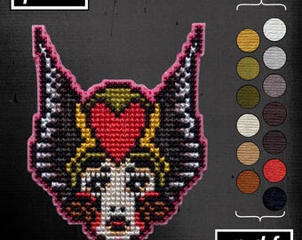 American Traditional Tattoo Owen Jensen Valkyrie Helmet Lady Head Cross Stitch Pattern (PDF)