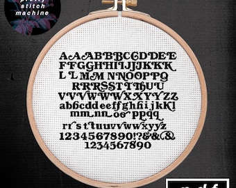 Retro Bookman 70s Groovy Bold Alphabet Schrift Kreuzstichmuster
