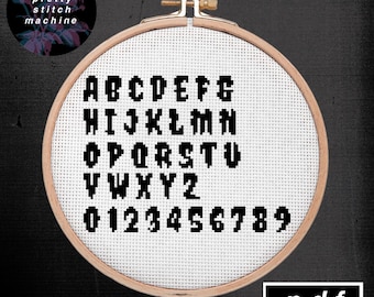 Horror Halloween Alphabet Font Cross Stitch Pattern