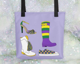 Mardi Gras Shoes Tote Bag for Throws Parade Supplies