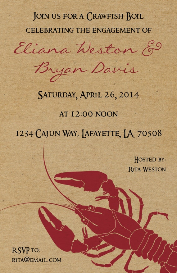 Printable Digital File Crawfish Boil Invitation Etsy