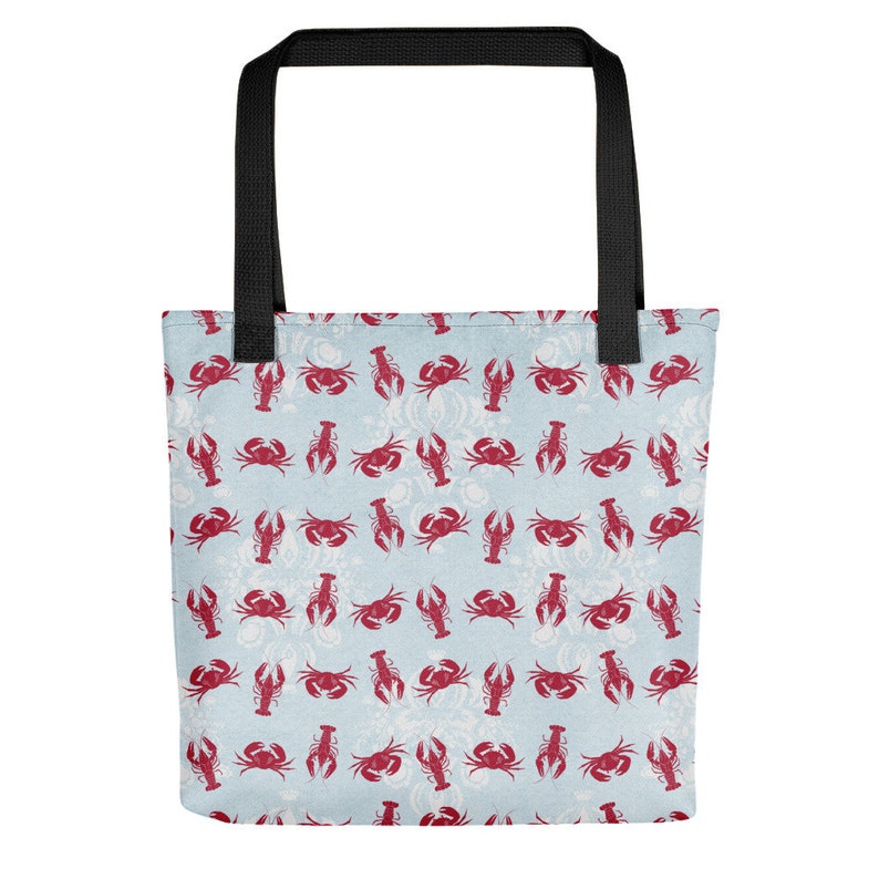 Crawfish and Crabs Southern Damask Tote Bag Etsy