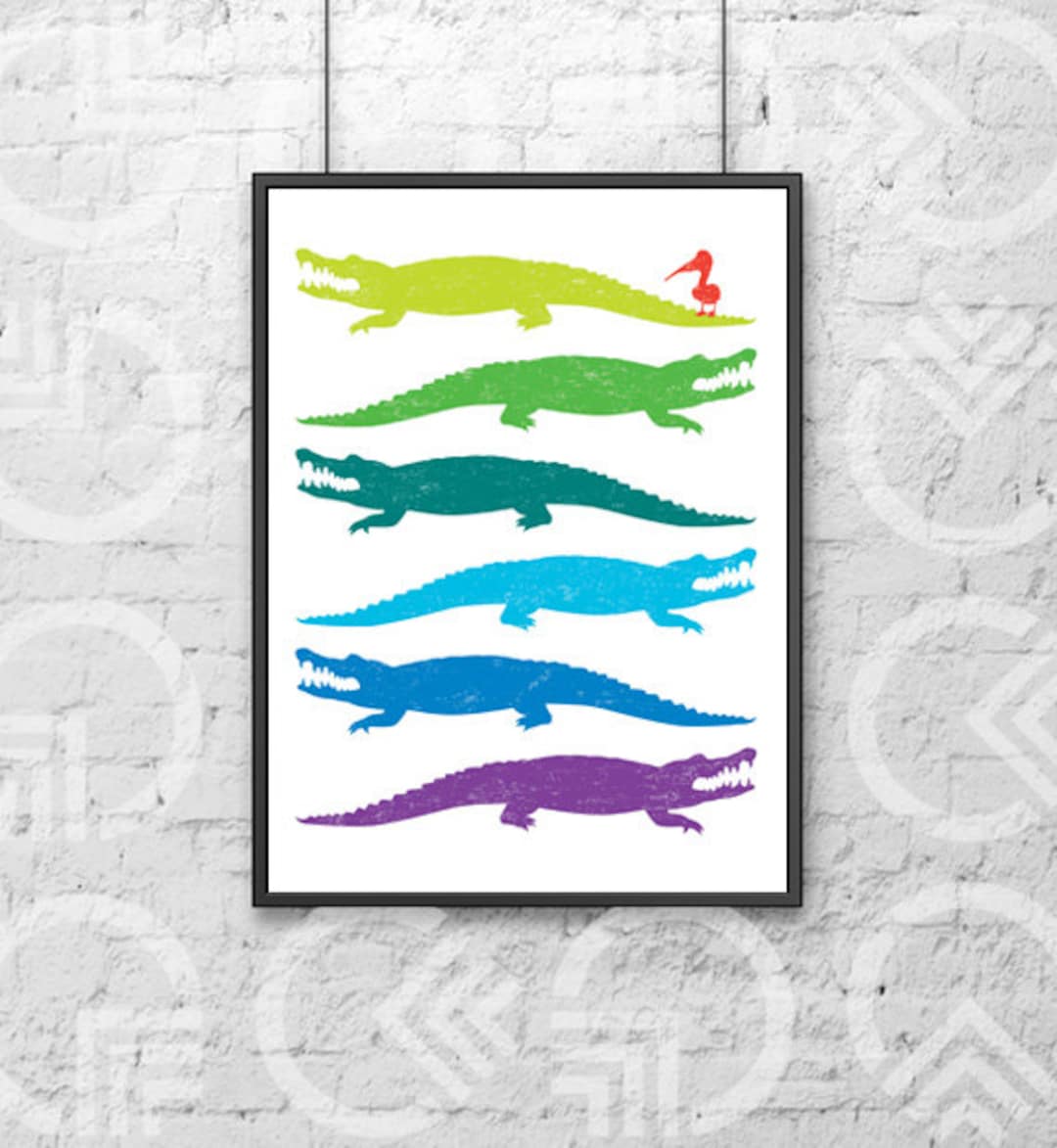 Instant Download - Printable - 8"x10" Art Print - Alligators and a ...