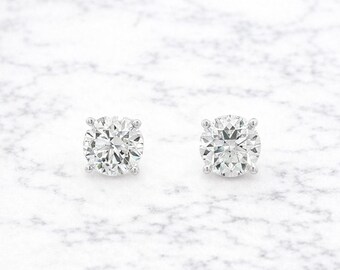 18K witgouden diamanten oorstekers | 2,50 karaat D-kleur VS1 met uitzonderlijke