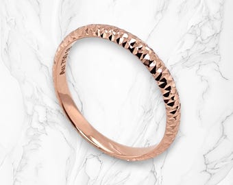 18K Real Rose Gold Ring Jewellery | Light and Delicate Lightweight Design
