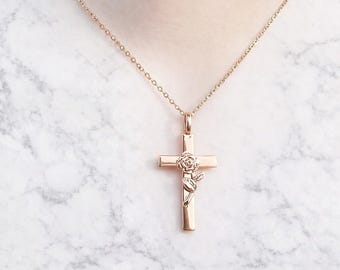 Rose of Sharon Cross Necklace | The beauty of faith, elegant presentation