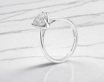 Moissaniet diamanten ring 925 sterlingzilver | Uitgerust met 7,4 mm moissaniet om de liefde te bevriezen