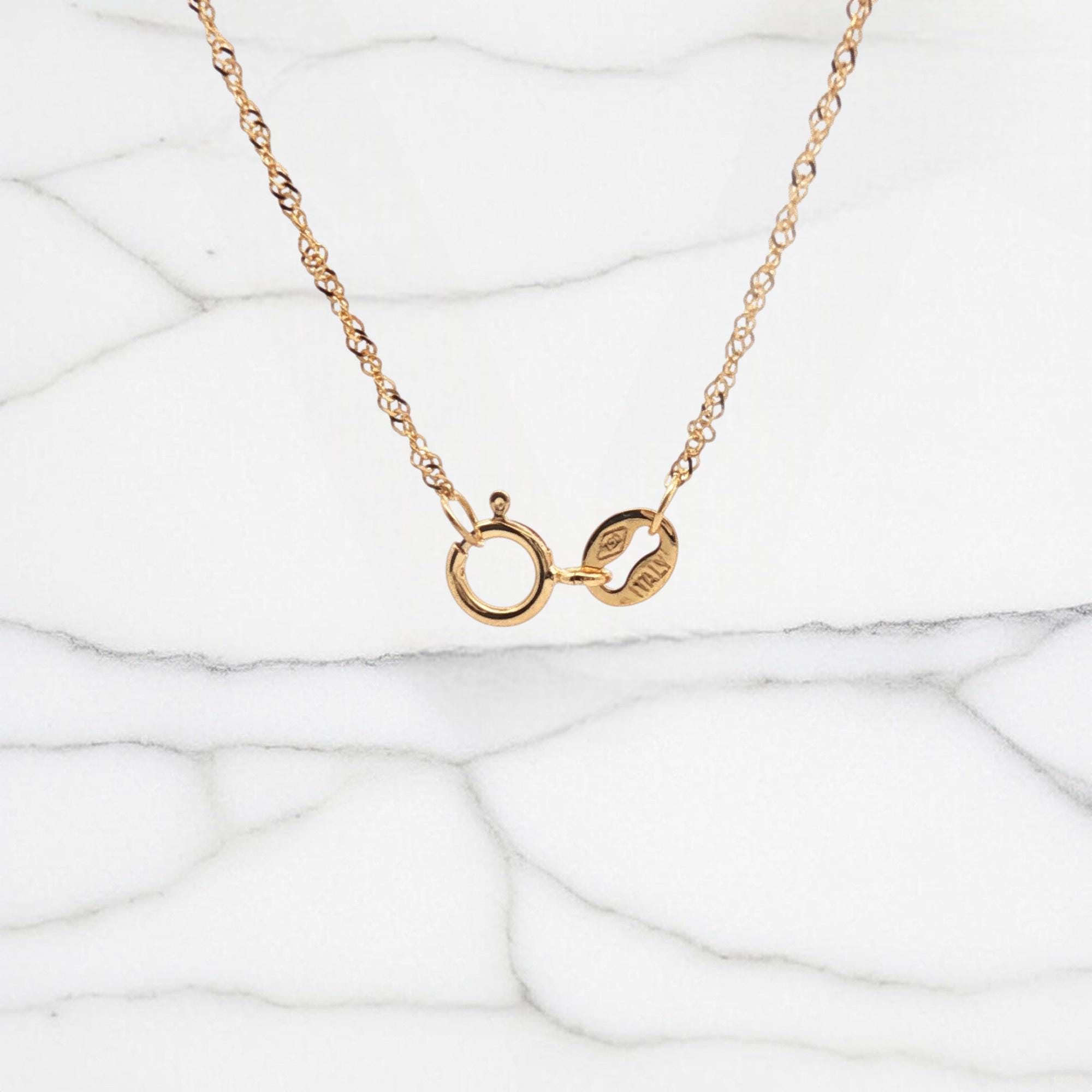 18Kゴールドツイストチェーンネックレス：イタリアの繊細なジュエリー