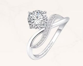 Infinity Symbol 18K Diamond Ring | French Engagement Ring - Eternal Love Design