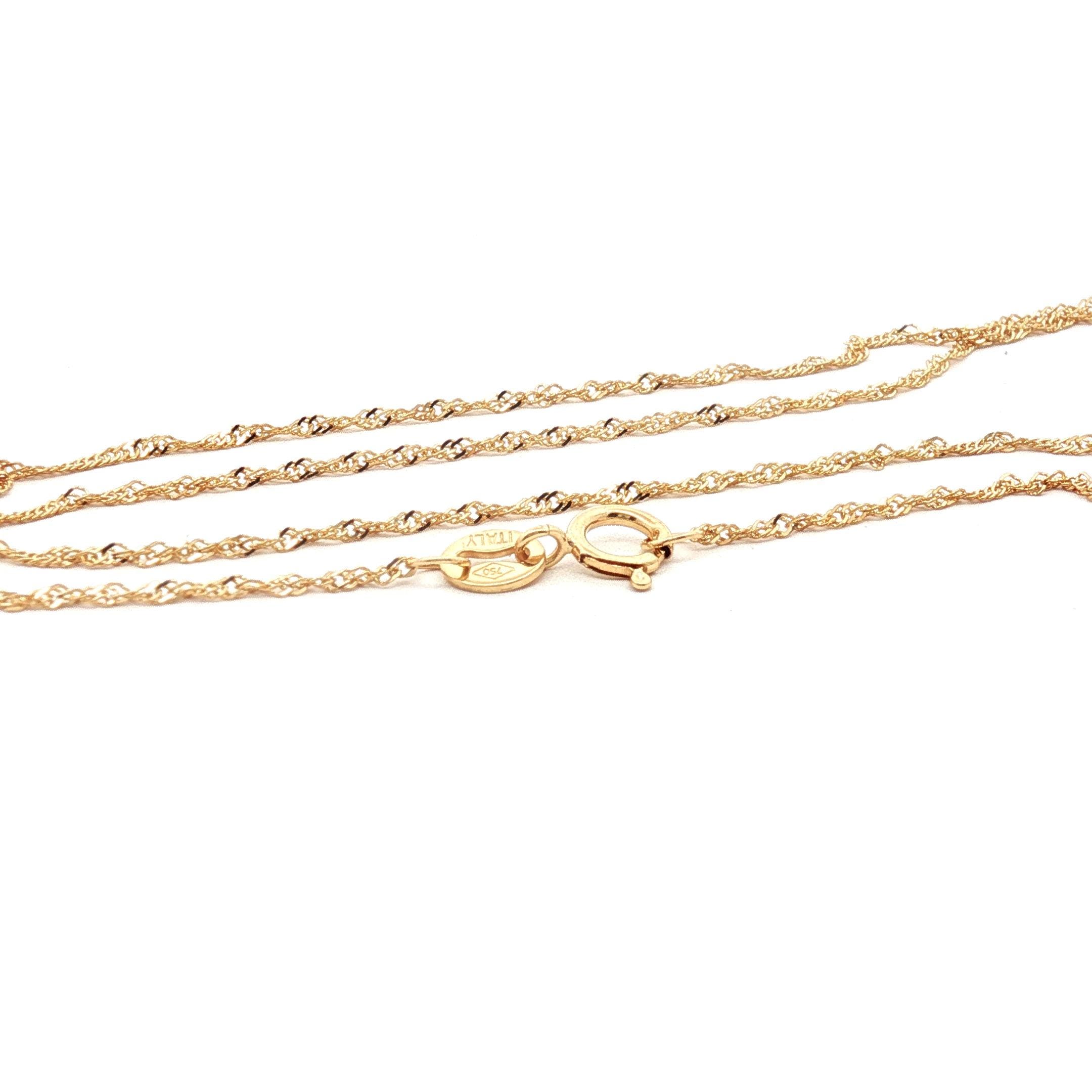 18Kゴールドツイストチェーンネックレス：イタリアの繊細なジュエリー