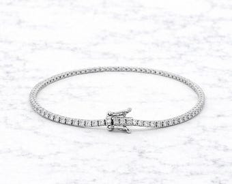 18K White Gold Tennis Bracelet | 102 Lab Diamonds for Ultimate Brilliance
