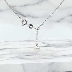 18K Weißgold Herz Anhänger Halskette: Minimalist Love Schmuck