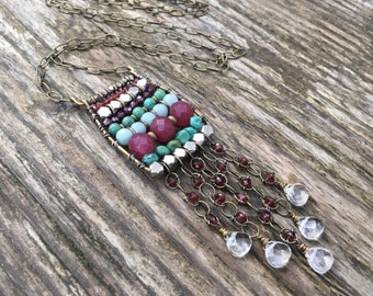 ANCIENT ABACUS II - gemstone necklace
