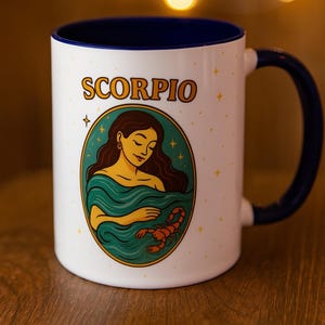 Zodiac Mug – Choose Your Sign & Color – Astrology Coffee Cup Gift 15oz